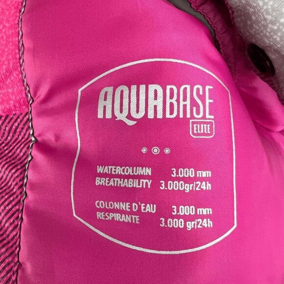 Aqua base Elite Firefly Girls Size Medium Pink Gray Hooded Ski Snow Jacket Shell - Picture 9 of 12